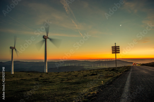 wind turbines at sunset © Hugo