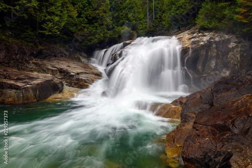 The Gold Creek and the Lower Falls in the Golden Ears Provincial Park