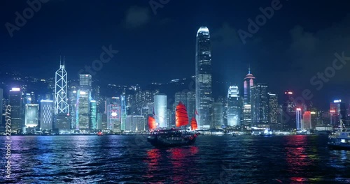 Hong Kong at night, Victoria Harbor