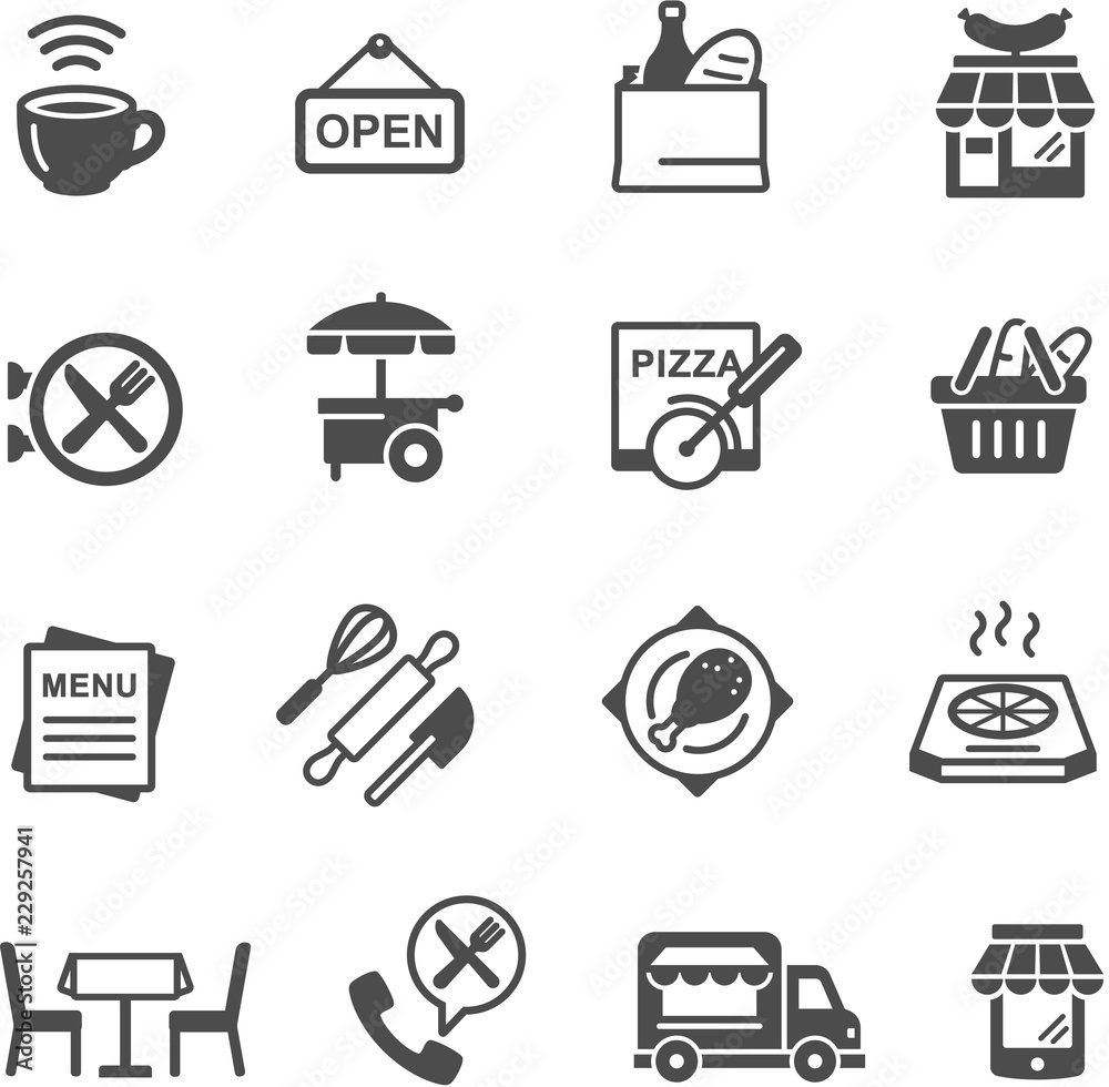 Cafe icons set Cafe icons set
