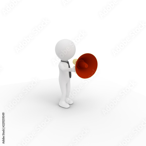 Character talking in a megaphone