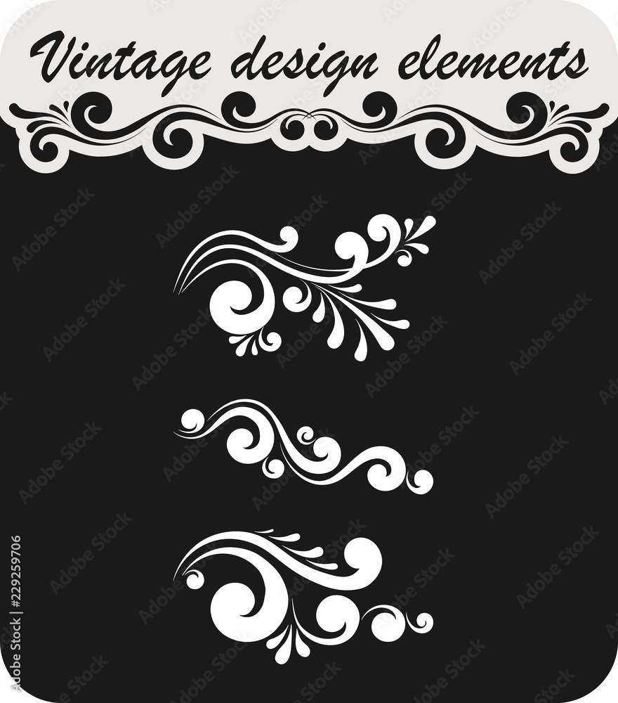 Vintage decorative design elements
