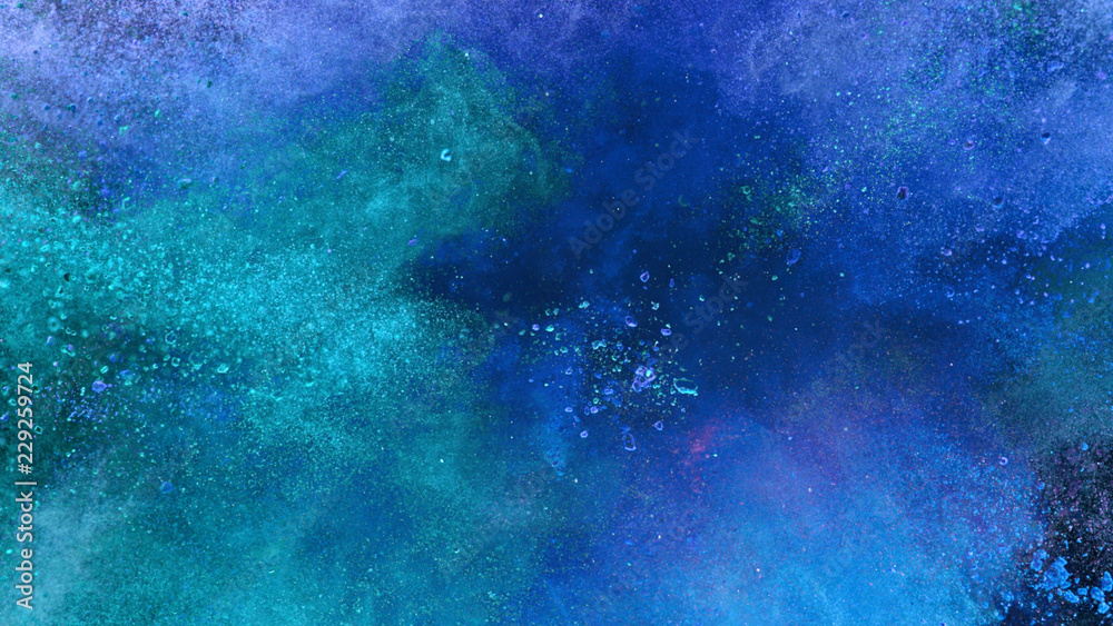 Fototapeta premium Multi-color powder explosion on black background