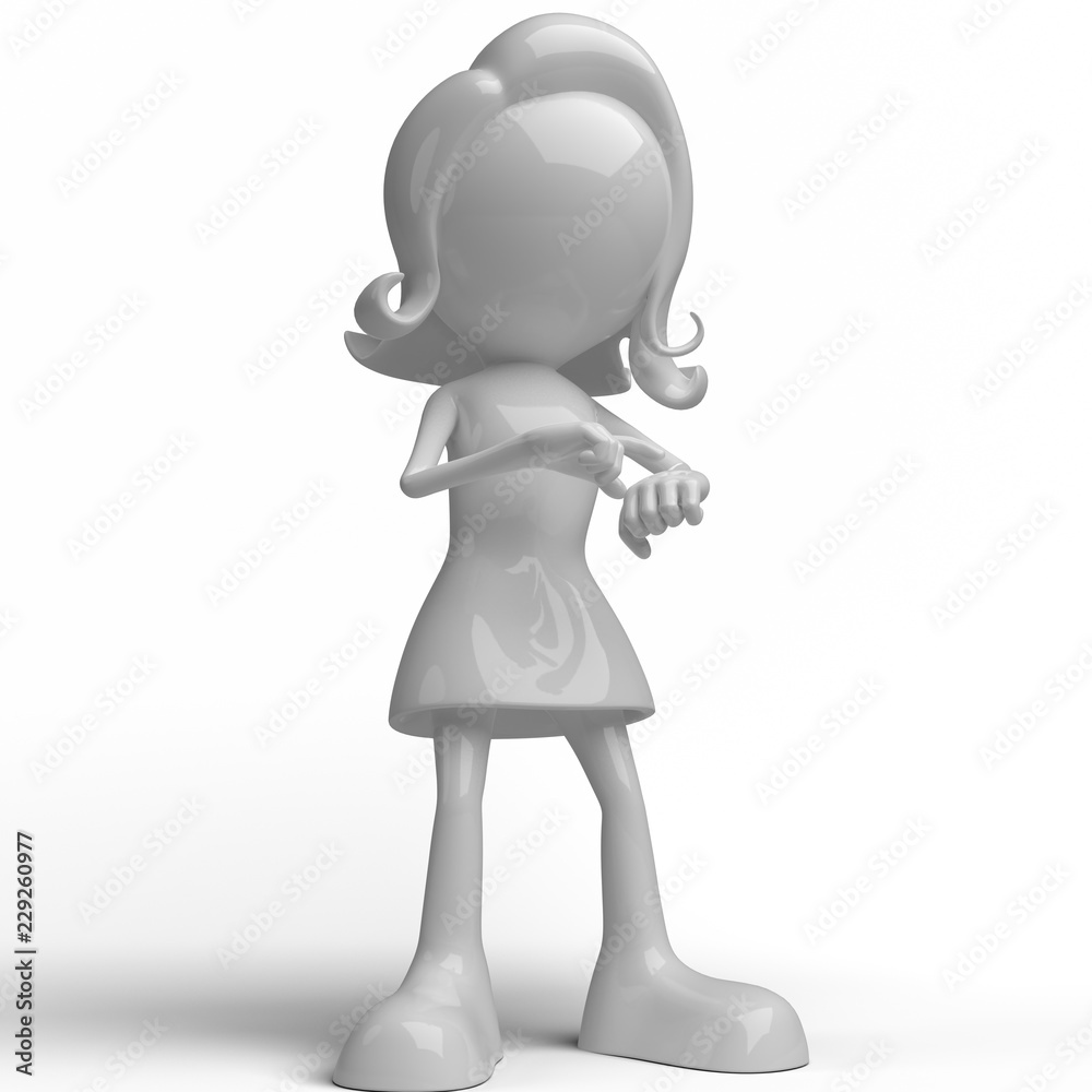 Woman character in different positions Woman character in different positions
