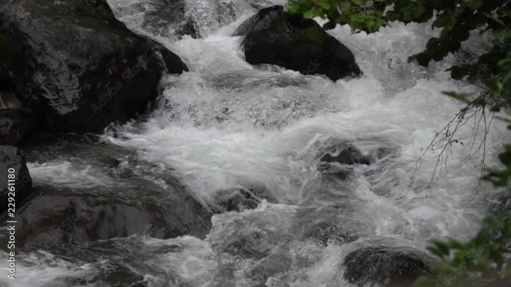 Georgia nature. Fast flowing mountain stream in slow motion. Georgia nature. Fast flowing mountain stream in slow motion.