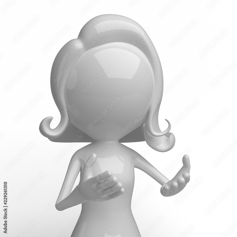 Woman character in different positions Woman character in different positions