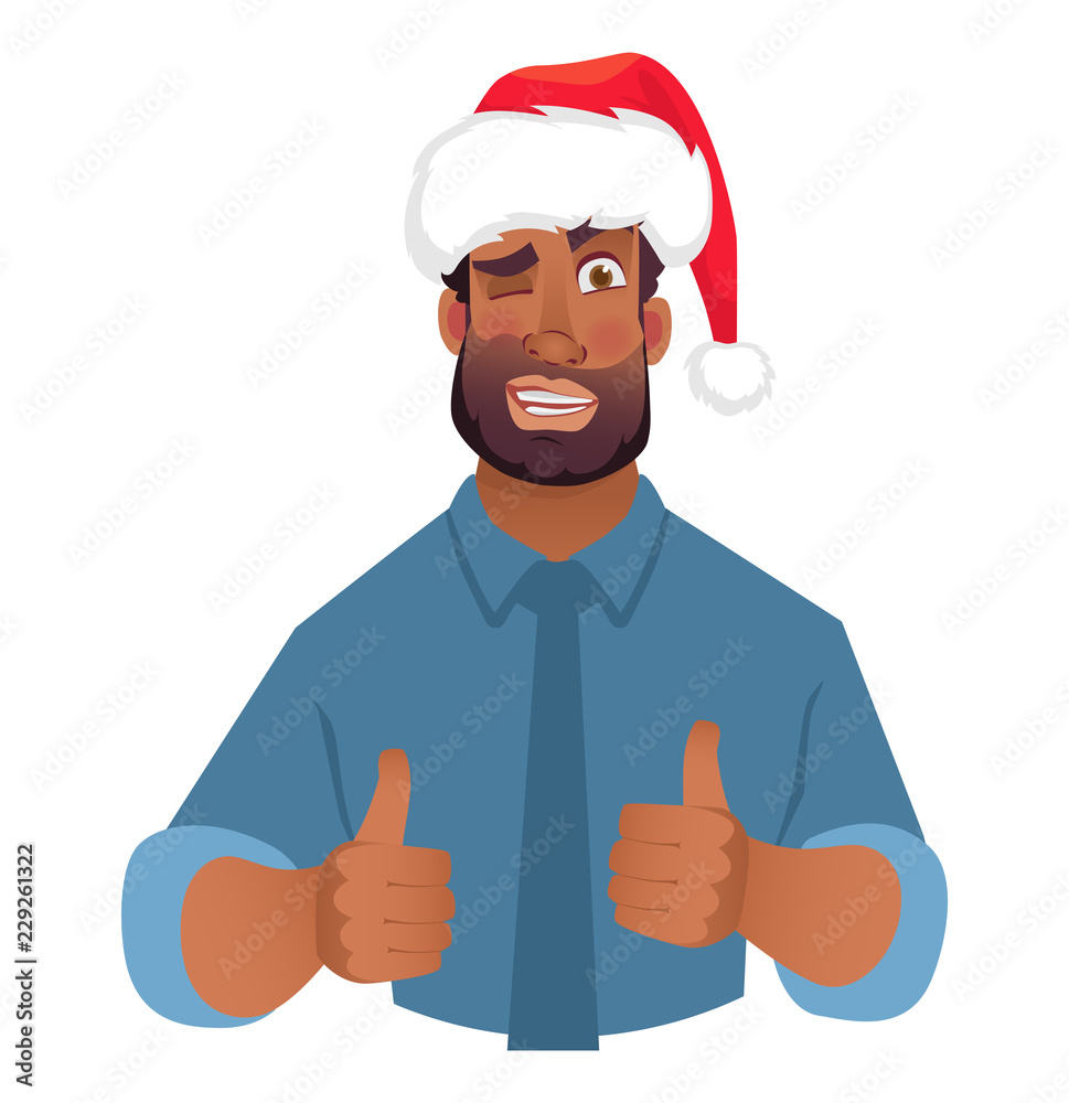 African man in hat showing thumbs up