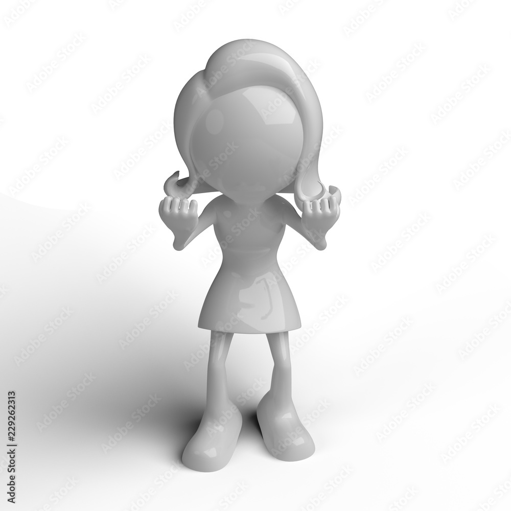 Female character 3D in different positions Female character 3D in different positions