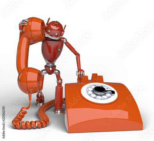 Robot talking on the phone