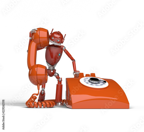 Robot talking on the phone
