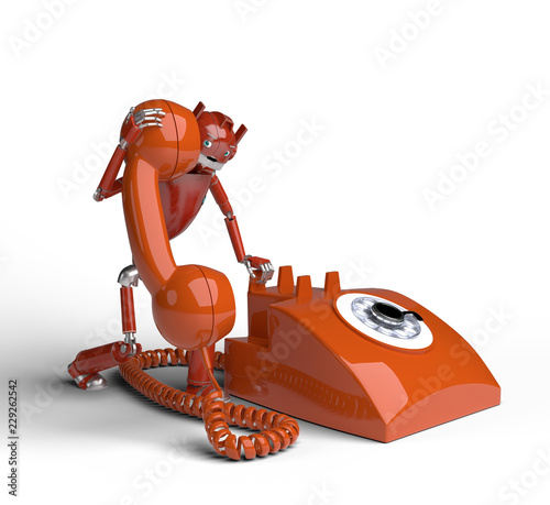 Robot talking on the phone