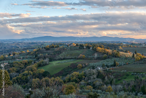 Tuscan panoramas seen from San Gimignano