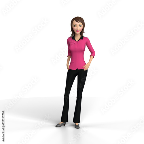 Female characters for presentation and learning poses