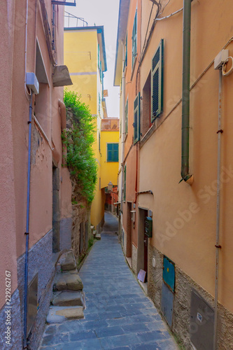 Street and houses in Riomaggiore, Cinque Terre, Italy © Mark Zhu