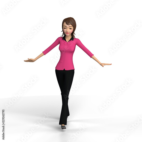 Female characters for presentation and learning poses