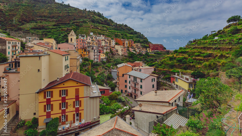 Houses of the village of Manarola, Cinque Terre, Italy