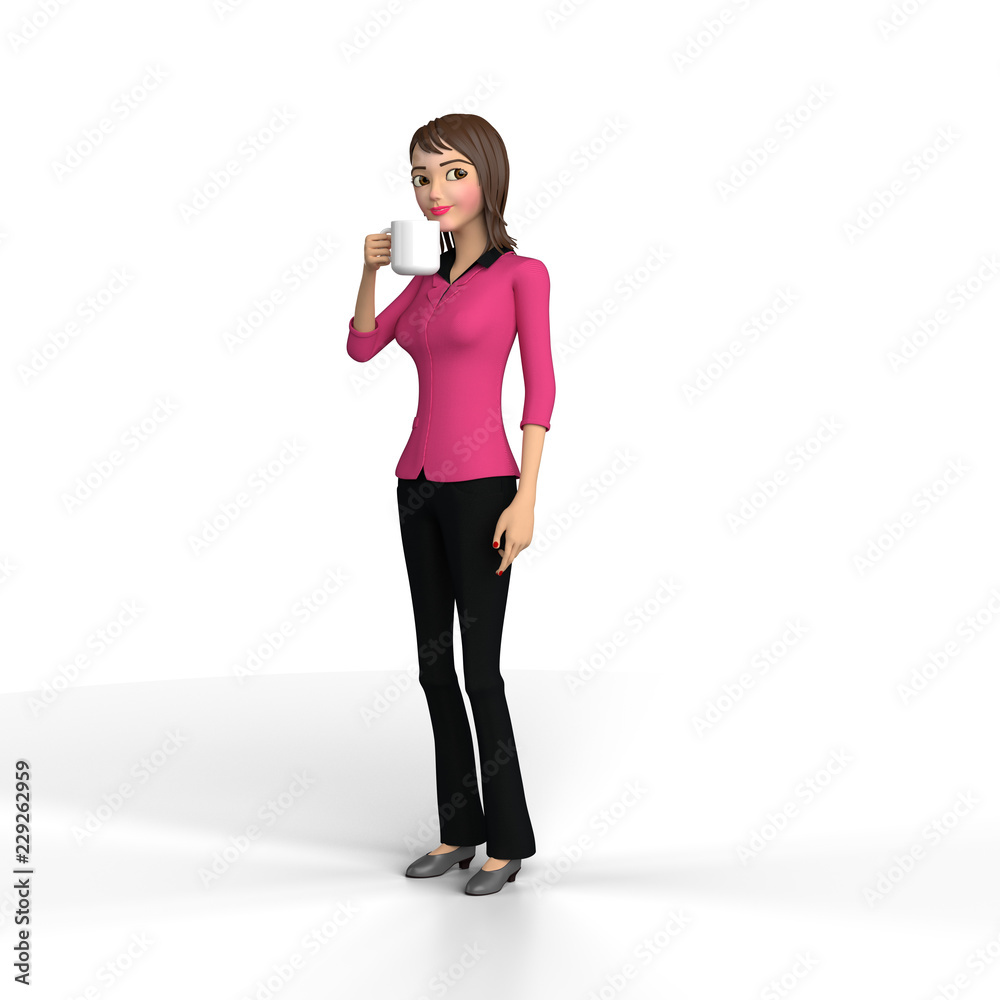 Female characters for presentation and learning poses Female characters for presentation and learning poses