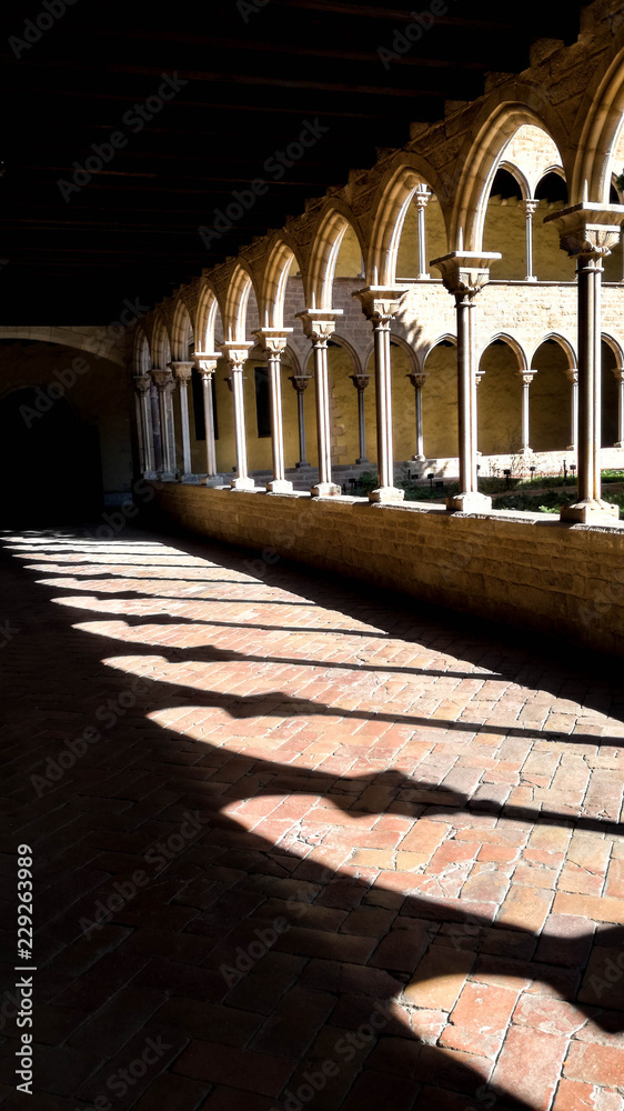 Pedralbes monastery cloister. Barcelona, Catalonia, Spain.