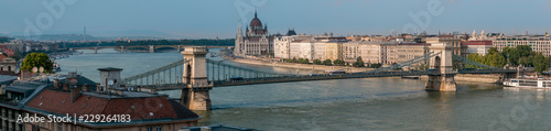 Panorama of the Chain Bridge, Budapest, Hungary
