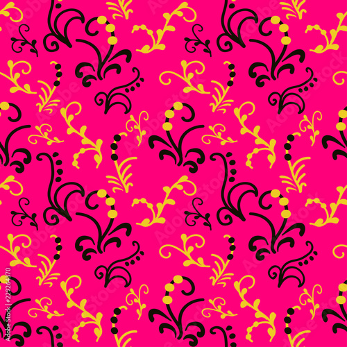 yellow and black flowers on a pink color