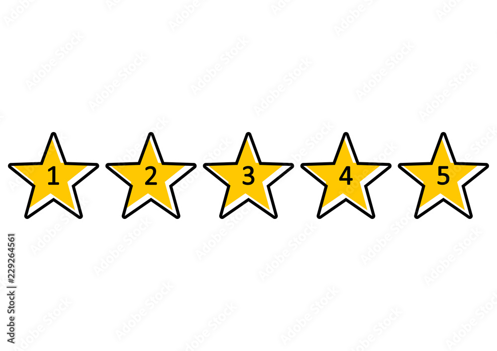 Yellow stars for rating, isolated icons. Vector illustration Yellow stars for rating, isolated icons. Vector illustration