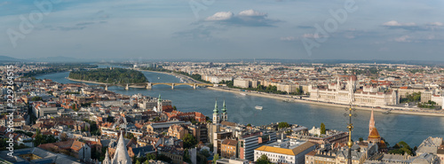 Aerial Panorama of Margaret Island, Budapest, Hungary 