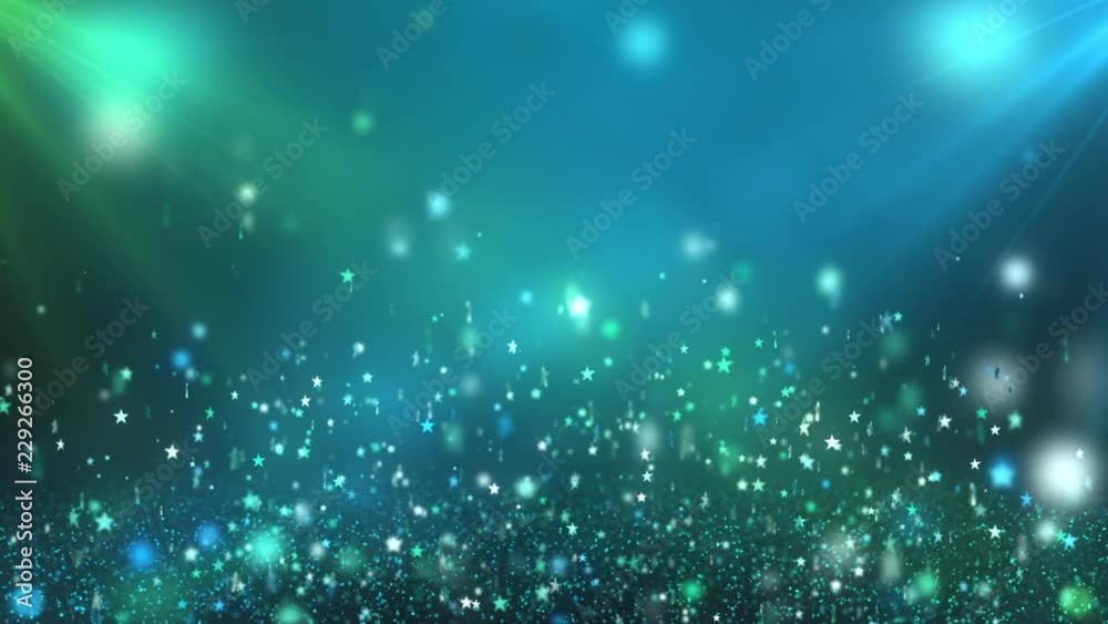 Floating Stars Shining over Green and Blue Motion Graphics Wallpaper Background. 1080p HD 30fps Loopable. Floating Stars Shining over Green and Blue Motion Graphics Wallpaper Background. 1080p HD 30fps Loopable.