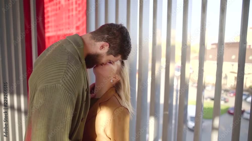 Cute sweet couple outdoor together.