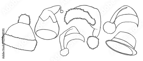 Santa hats vector