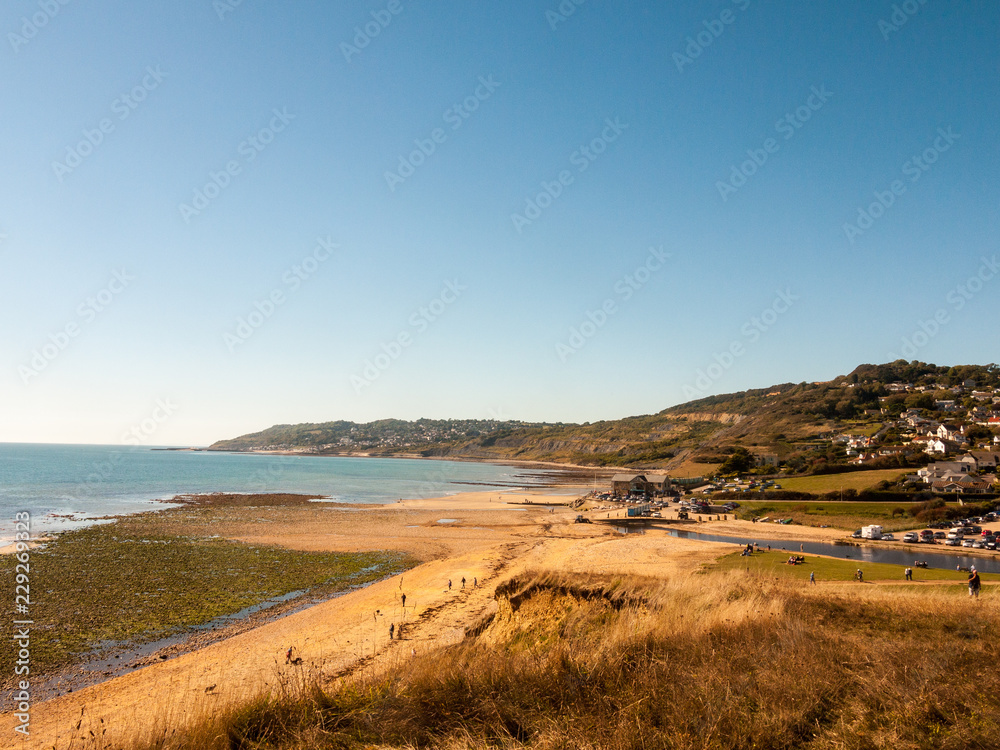 jurassic coast Charmouth dorset cliffs rocks landscape nature tourist people holiday destination fun recreation ocean