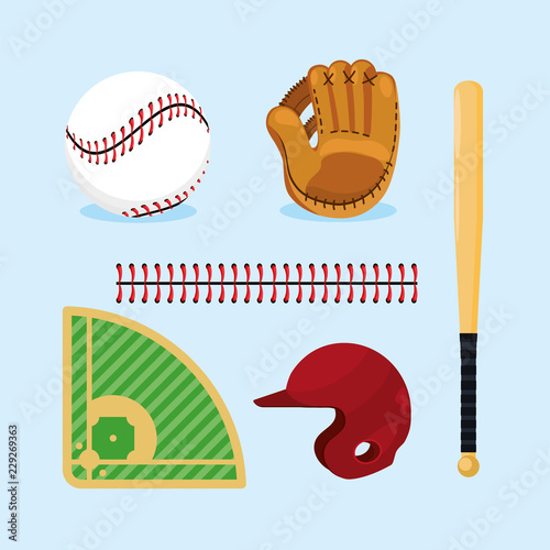 set baseball professional equipment to game