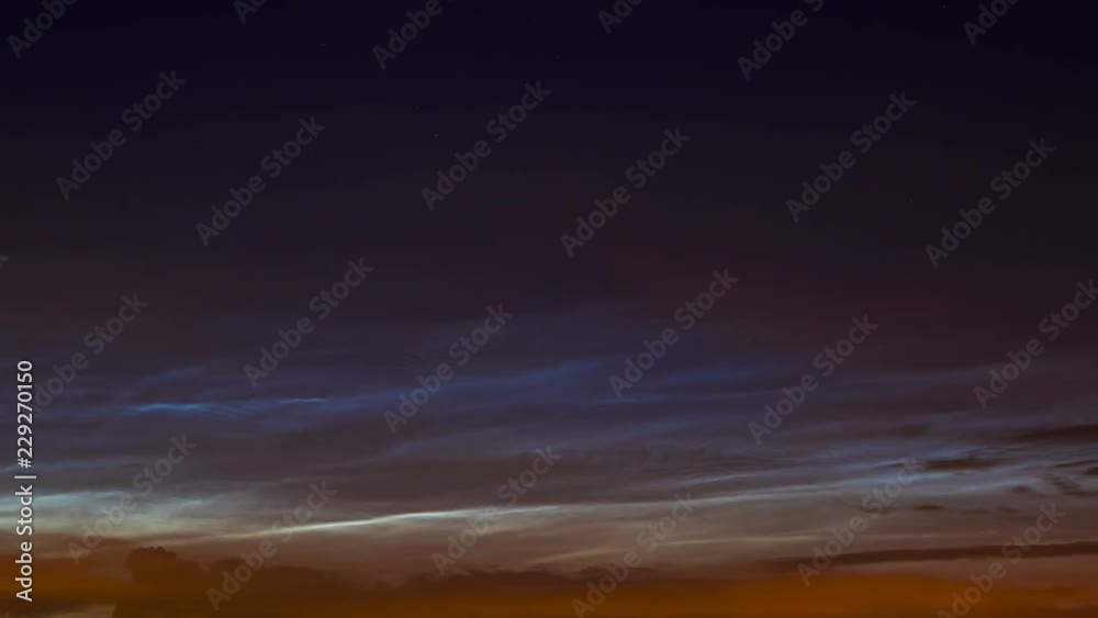 Noctilucent clouds, time lapse Noctilucent clouds, time lapse