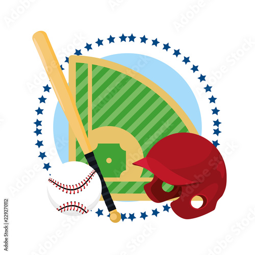 baseball sport equipment with professional field