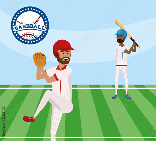 baseball player competition game in the field