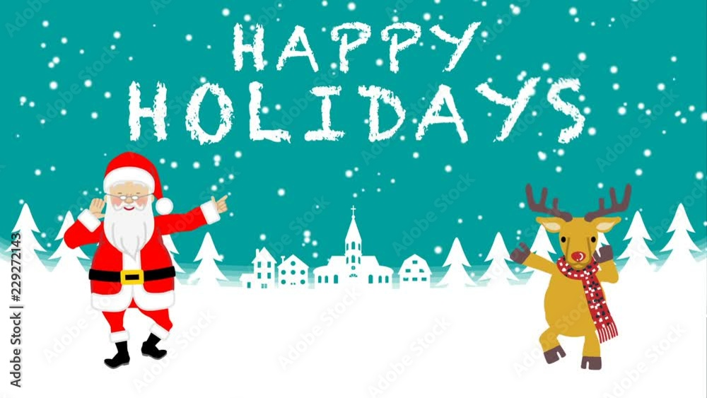 Come closer and Dancing Santa and Reindeer animation - Happy Holidays Come closer and Dancing Santa and Reindeer animation - Happy Holidays