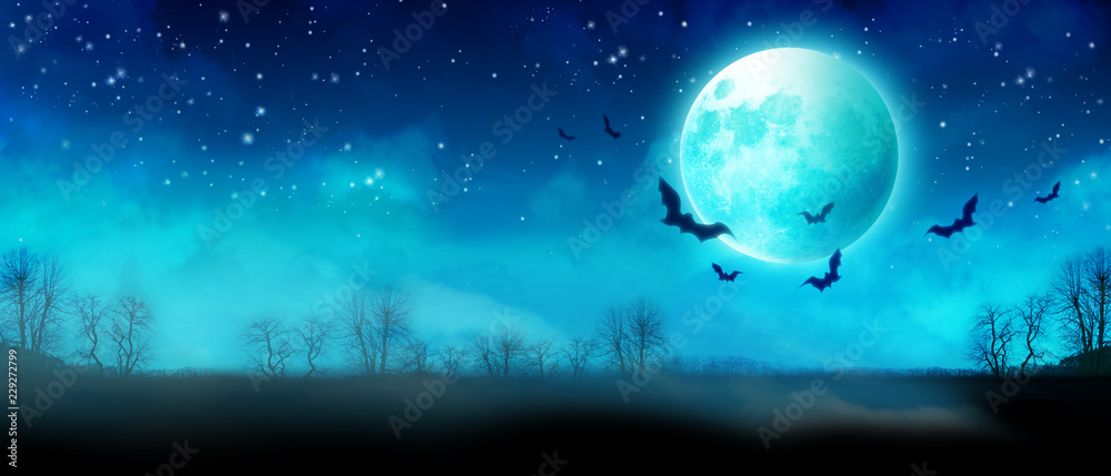 Obraz premium Halloween Motiv mit Vollmond
