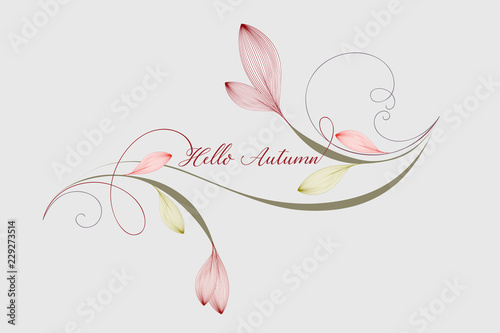 Abstract floral background with flower buds.