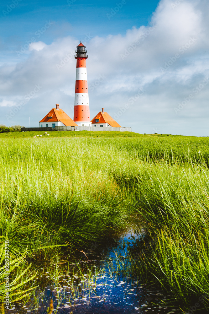Westerheversand lighthouse, North Sea, Schleswig-Holstein, Germany