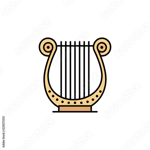 Lyre icon. Element of color ancient greece  icon for mobile concept and web apps. Colored Lyre icon can be used for web and mobile