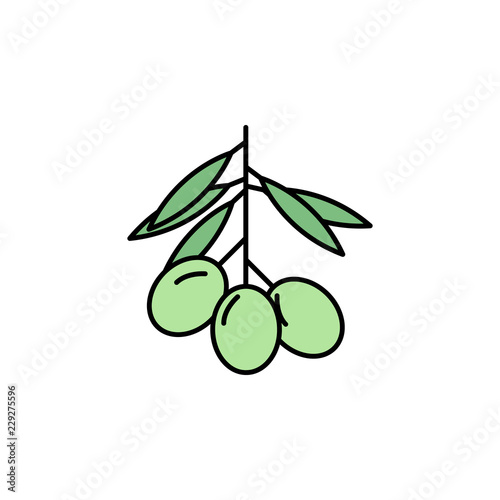 Olive icon. Element of color ancient greece icon for mobile concept and web apps. Colored Olive icon can be used for web and mobile