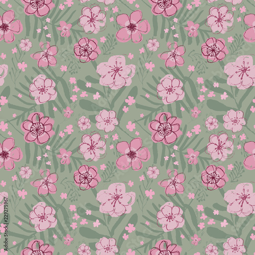 Sophisticated vector floral seamless pattern design