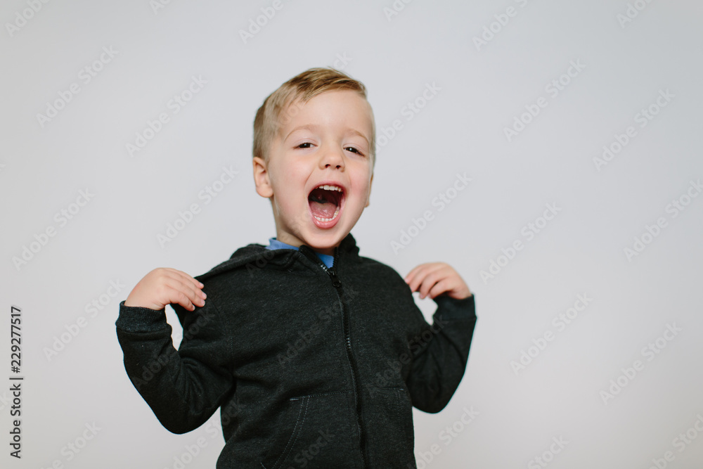 Silly young boy singing and dancing Silly young boy singing and dancing