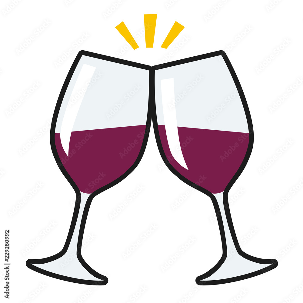 ワインのイラスト ワイングラスで乾杯をしているイラスト Stock Vector Adobe Stock