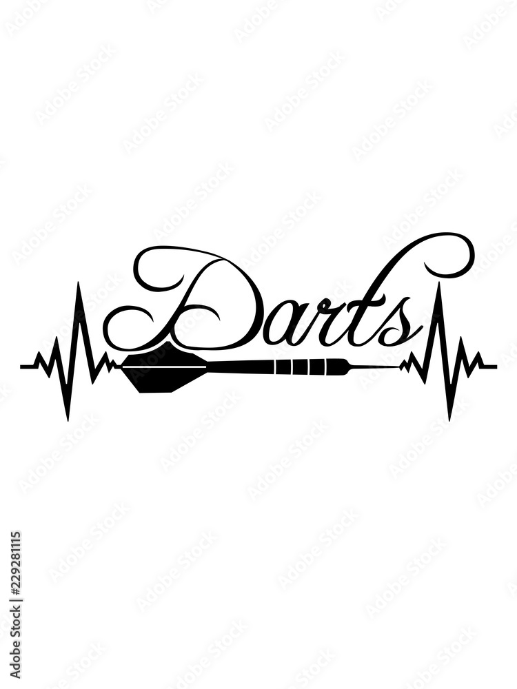 logo verein text frequenz herzschlag puls spielen darts club werfen