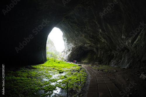 Entrance to the Kapova Cave located in the Shulgan Tash Nature Reserve, Ural, Russia