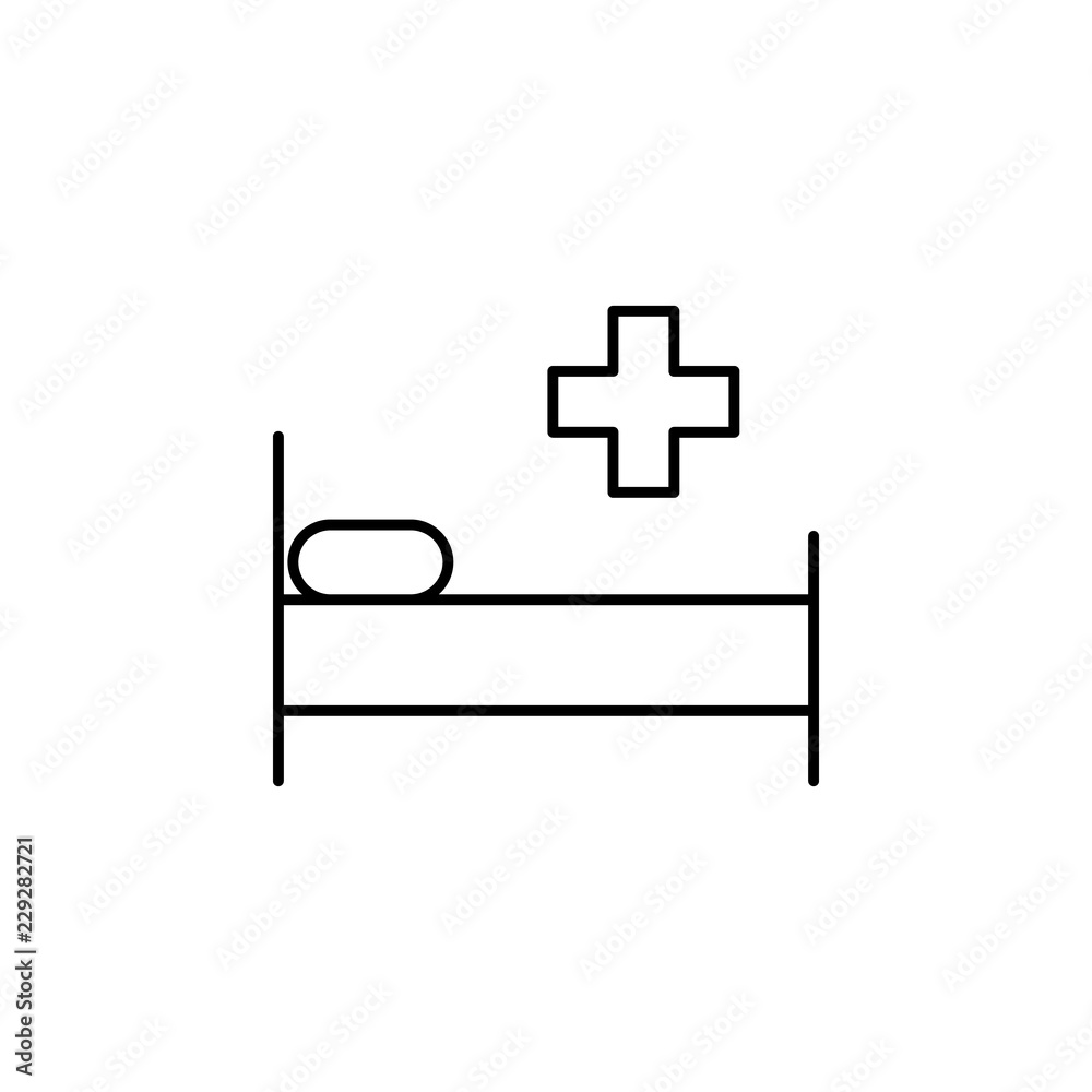 hospital bed icon. Element of medicine for mobile concept and web apps icon. Thin line icon for website design and development, app development. Premium icon hospital bed icon. Element of medicine for mobile concept and web apps icon. Thin line icon for website design and development, app development. Premium icon