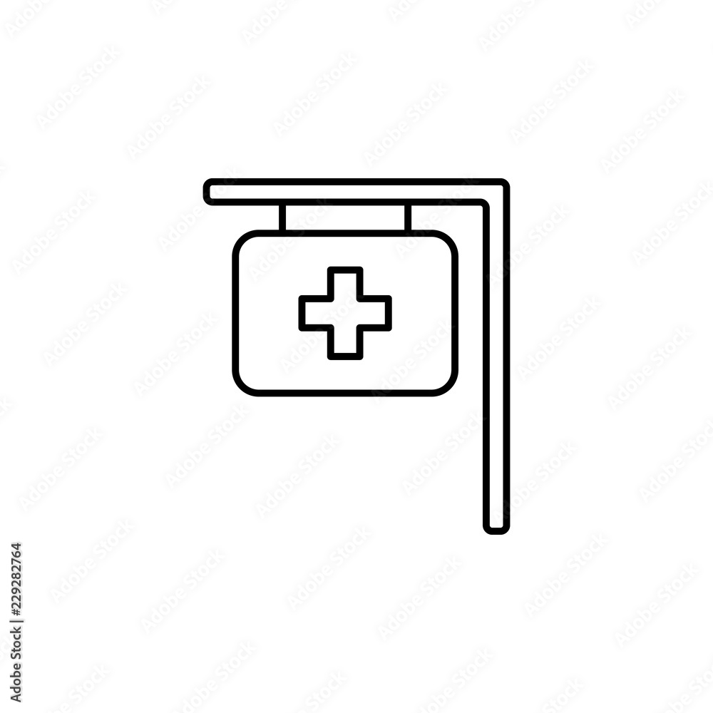 hospital signboard icon. Element of medicine for mobile concept and web apps icon. Thin line icon for website design and development, app development. Premium icon hospital signboard icon. Element of medicine for mobile concept and web apps icon. Thin line icon for website design and development, app development. Premium icon