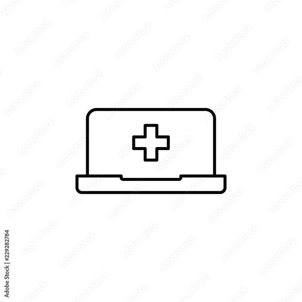 Fototapeta premium laptop medical icon. Element of medicine for mobile concept and web apps icon. Thin line icon for website design and development, app development. Premium icon