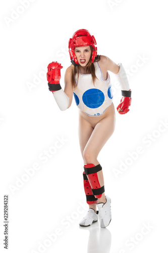 Платно Nude Woman in Protective Fighting Gear