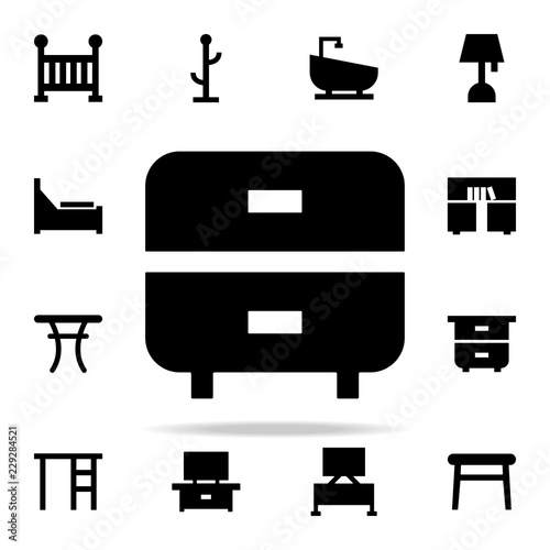 nightstand glyph icon. Furniture icons universal set for web and mobile
